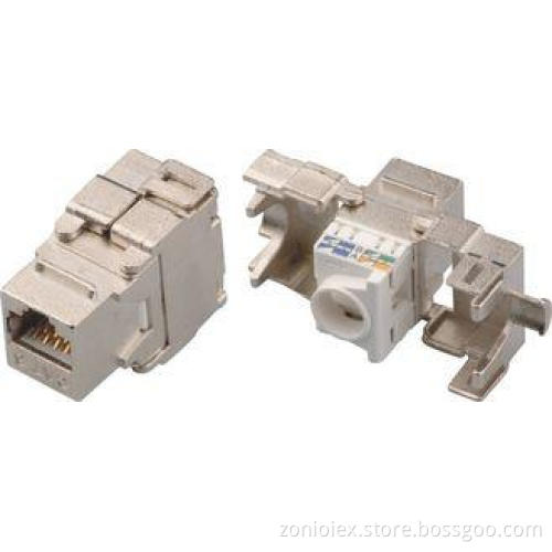 Polycarbonate Cat6 STP Network keystone jack RJ45 Toolless